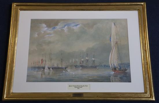 N. M. Condy (1816-1851) Queen Victoria Reviewing The Fleet, Plymouth Sound, 1848 31 x 46cm